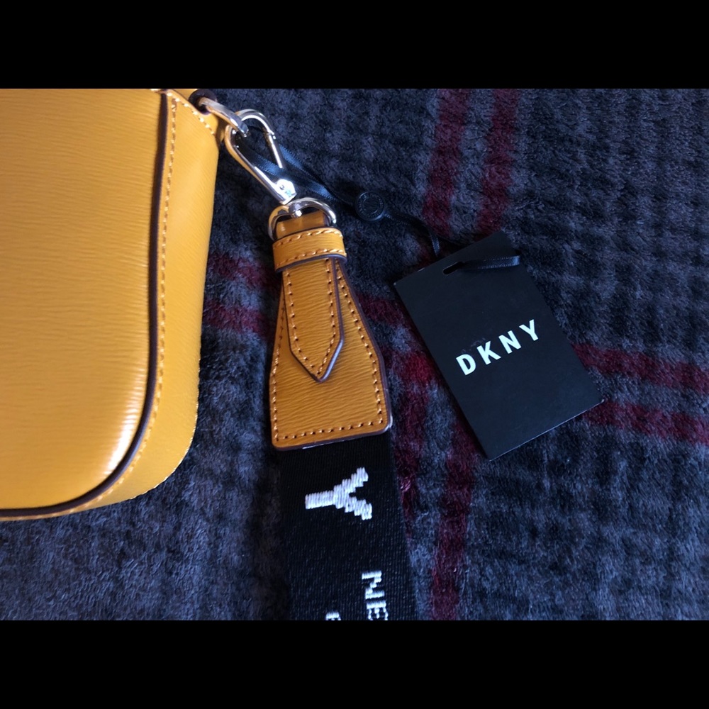 DKNY Mustard Crossbody with Monogram Strap